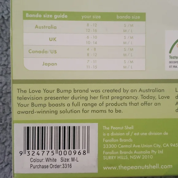 Love Your Bump Seamless Maternity Band Comfy Pregnancy White M L The Peanutshell - Picture 10 of 10